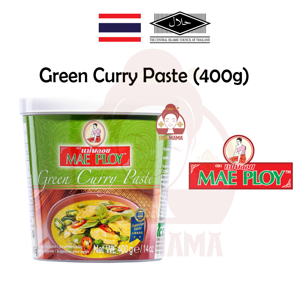 Mae Ploy Green Curry Paste 400g [Halal]