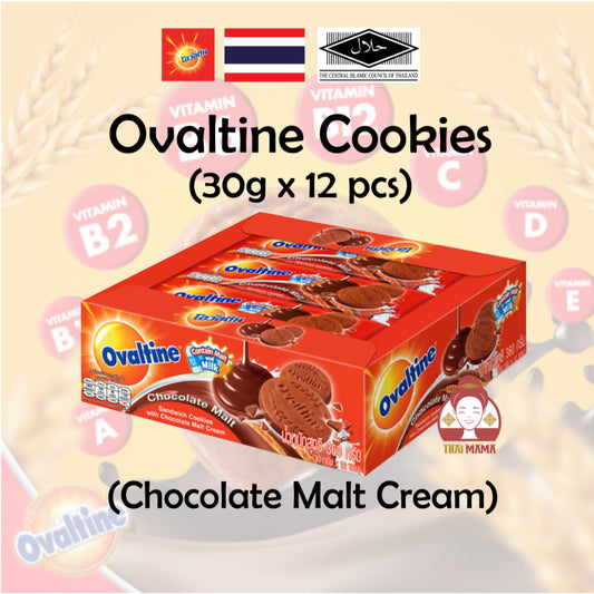 Ovaltine Sandwich Cookies with Chocolate Malt Cream 24g x 12 pcs [Halal] Ovaltine Cookies / Ovaltine Biskut