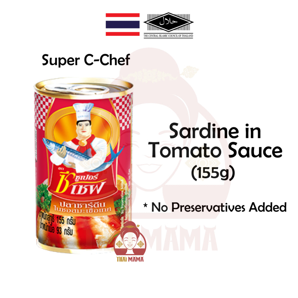 Super C-Chef Sardine in Tomato Sauce 155g / Mackerel In Spicy Sauce 155g [Halal] Super C Chef