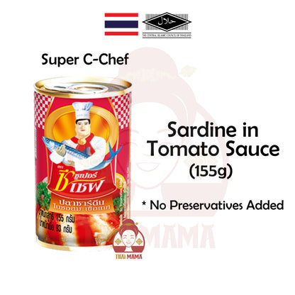 Super C-Chef Sardine in Tomato Sauce 155g / Mackerel In Spicy Sauce 155g [Halal] Super C Chef