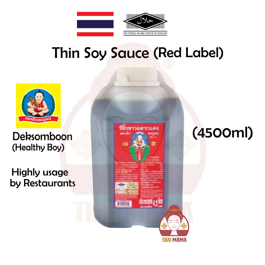 Healthy Boy Brand Thin Soy Sauce Red Label 4500ml [Halal] Deksomboon 酱油 (红标)