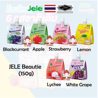 Jele Beautie 150g [Halal] Jele Blackcurrant / Jele Apple / Jele Strawberry / Jele Lemon / Jele Lychee / Jele White Grape