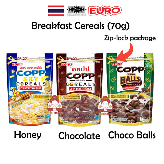 COPP breakfast cereal 70g ( Chocolate / Choco Balls / Honey ) [Halal] Thai cereal