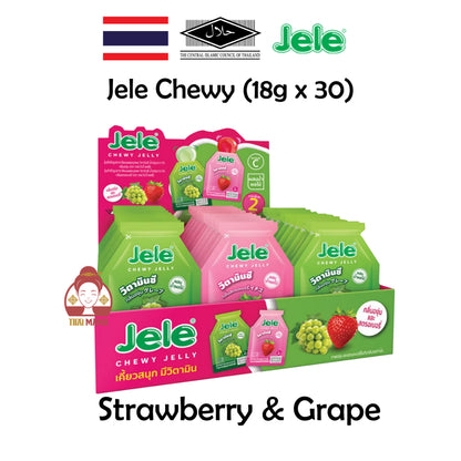 Jele Chewy 18g x 30 ( Grape / Strawberry / Yoghurt / Grape Strawberry / Yogurt / Blueberry ) [Halal] Jele Thailand