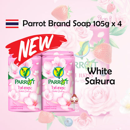 PARROT Botanicals Soap 105g x 4 ( Rose / Jasmine / Frangipani / Botanicals Scent / Lily Peach / White Sakura / Thanaka )