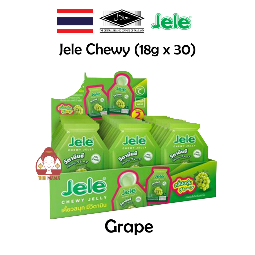 Jele Chewy 18g x 30 ( Grape / Strawberry / Yoghurt / Grape Strawberry / Yogurt / Blueberry ) [Halal] Jele Thailand