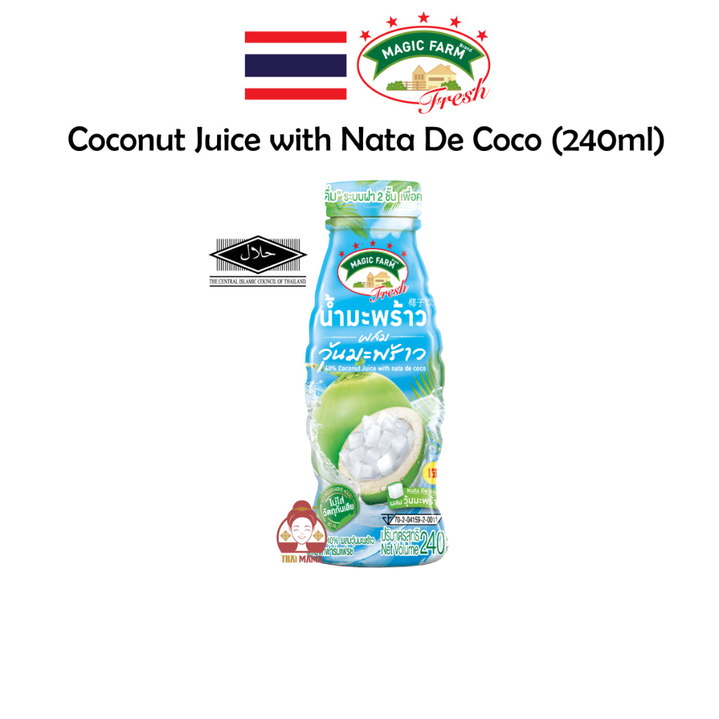 Magic Farm coconut juice with nata de coco 240ml / with Palm Sugar and Nata De Coco 240ml