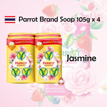 PARROT Botanicals Soap 105g x 4 ( Rose / Jasmine / Frangipani / Botanicals Scent / Lily Peach / White Sakura / Thanaka )