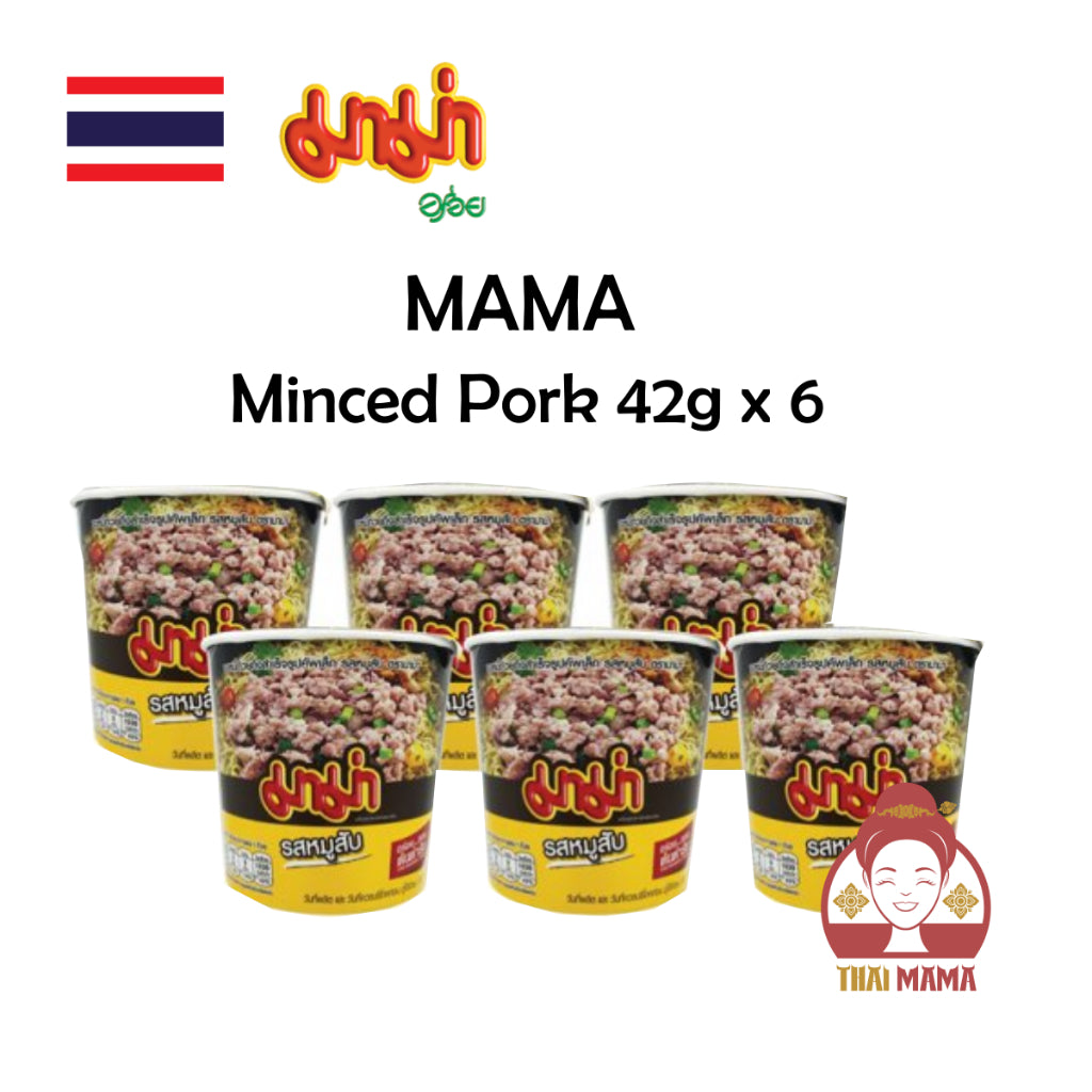 MAMA Cup Noodle 42g x 6 ( Creamy Tom Yum Shrimp / Minced Pork ) MAMA Instant Noodle / MAMA Noodle Cup