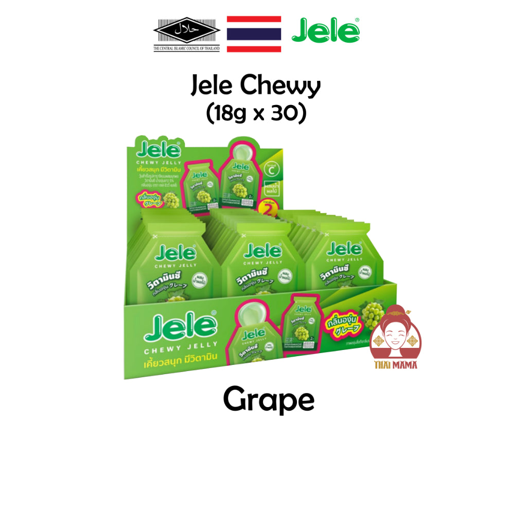 Jele Chewy 18g x 30 ( Grape / Strawberry / Yoghurt / Yogurt / Blueberry / Raspberry ) [Halal] Jele Thailand