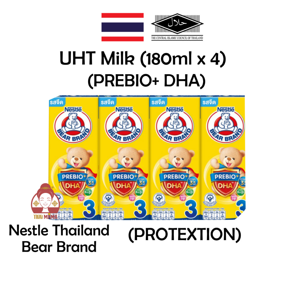 Nestle BEAR BRAND Protextion Vanilla Flavored UHT Milk Product (Stage 3) 180ml x 4 [Halal] Nestle Milk / UHT Milk