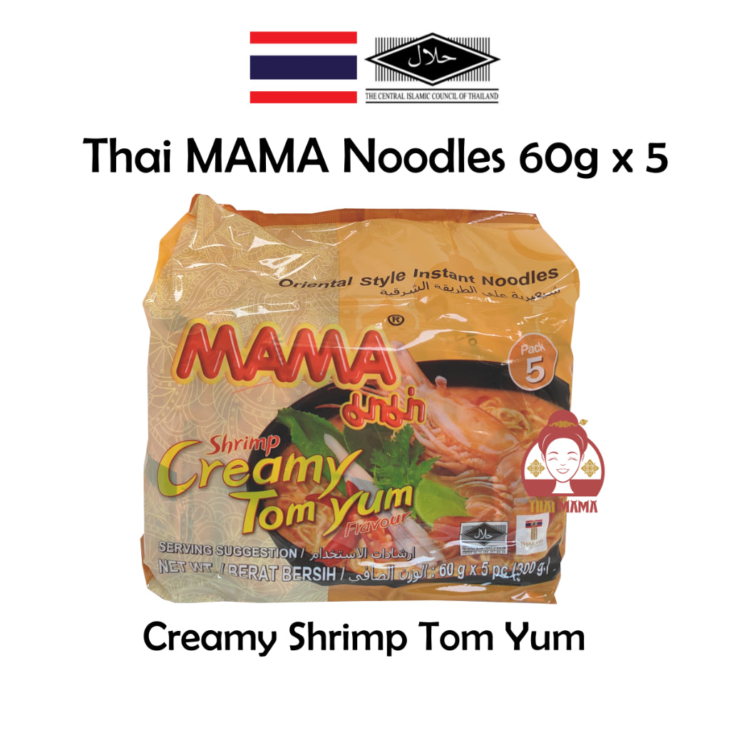 MAMA Shrimp Tom Yum 60g x 5 [Halal] / MAMA Creamy Shrimp Tom Yum 60g x 5 [Halal] / Thai MAMA Noodle / Tom Yum Noodle