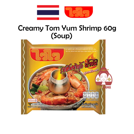 Wai Wai Creamy Tom Yum Shrimp Noodle 60g  / Wai Wai Noodle / Thai Pork Noodle / Wai Wai Thai Noodle