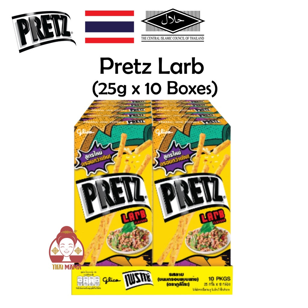 Glico Pretz Thailand x 10 Boxes [Tom Yum / Larb (Laab) / Corn / Original]  (Bread Stick) [Halal] Pretz Tom Yum